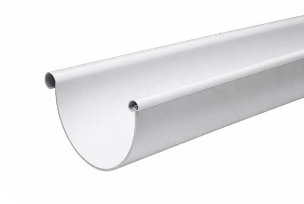 Dragon white half-round PVC rain gutter